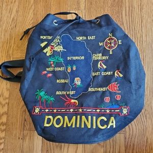 Vintage Backpack purse - 90's Map of Dominica